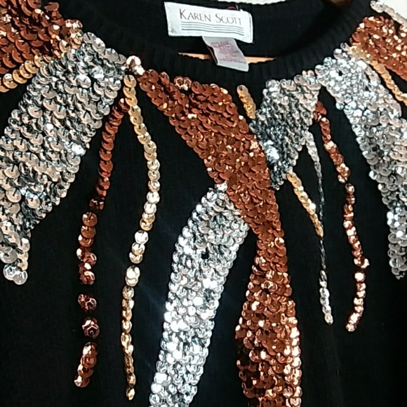 Sequin Vintage Sweater 65%Silk, Angora rabbit - Picture 7 of 13